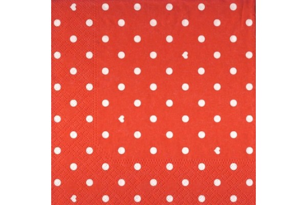 ΧΑΡΤΟΠΕΤΣΕΤΑ HEARTS & DOTS RED 33X33 - ΣΥΣΚΕΥΑΣΙΑ 20τμχ