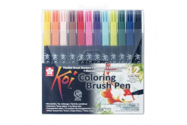 ΜΑΡΚΑΔΟΡΟΙ SAKURA KOI COLOUR BRUSH PEN ΣΕΤ 12ΤΕΜ
