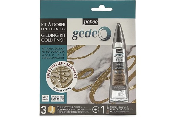 ΣΕΤ ΕΠΙΧΡΥΣΩΣΗΣ 3 ΧΡΥΣΑ ΦΥΛΛΑ-ΚΑΘΡΕΦΤΗ+RELIEF PASTE 20ml GEDEO PEBEO