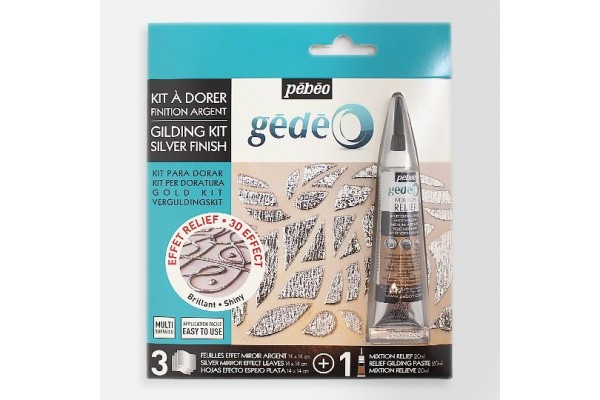 ΣΕΤ ΕΠΙΧΡΥΣΩΣΗΣ 3 ΑΣΗΜΕΝΙΑ ΦΥΛΛΑ-ΚΑΘΡΕΦΤΗ+RELIEF PASTE 20ml GEDEO PEBEO