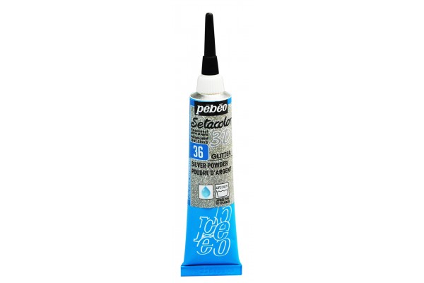 ΠΕΡΙΓΡΑΜΜΑΤΑ ΥΦΑΣΜΑΤΟΣ Silver powder GLITTER EFFECT 20ml SETACOLOR 3D