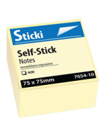 Αυτοκόλλητος Κύβος Sticki 75x75mm Κίτρινο 400φ 7654-10