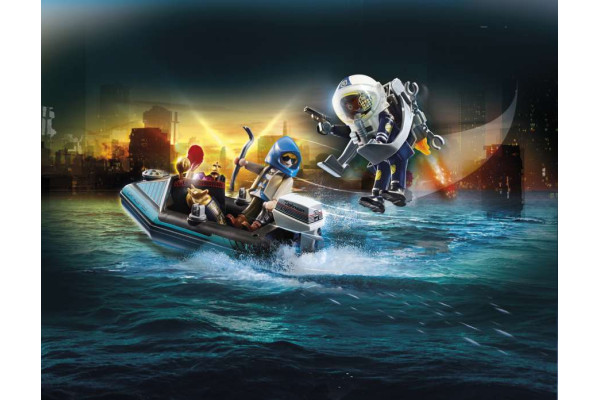 PLAYMOBIL 70782 Σύλληψη ληστή έργων τέχνης από αστυνομικό jetpack