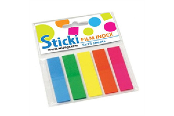 ΣΕΛΙΔΟΔΕΙΚΤΕΣ ΑΥΤΟΚΟΛΛΗΤΟΙ Sticki Film 44x12mm 5 χρώματα