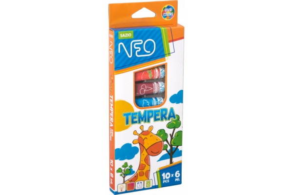 ΤΕΜΠΕΡΑ SAZIO 6ml 10ΧΡΩΜΑΤΩΝ