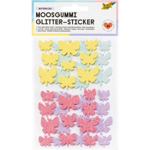 ΑΦΡΩΔΕΣ GLITTER -STICKER BUTTERFLIES 40 PCS  ΔΙΑΦΟΡΑ ΧΡΩΜΑΤΑ