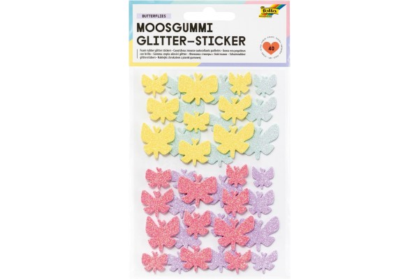 ΑΦΡΩΔΕΣ GLITTER -STICKER BUTTERFLIES 40 PCS  ΔΙΑΦΟΡΑ ΧΡΩΜΑΤΑ
