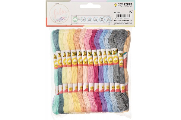 ΚΛΩΣΤΕΣ ΚΕΝΤΗΜΑΤΟΣ FOLIA 23993 ΠΑΣΤΕΛ, 100% ΒΑΜΒΑΚΙ, 52 ΔΕΜΑΤΑ ΤΩΝ 8 ΜΕΤΡΩΝ ΣΕ 26 ΔΙΑΦΟΡΕΤΙΚΑ ΧΡΩΜΑΤΑ, ΓΙΑ ΚΕΝΤΗΜΑ, ΔΕΣΙΜΟ ΚΑΙ ΧΕΙΡΟΤΕΧΝΙΕΣ