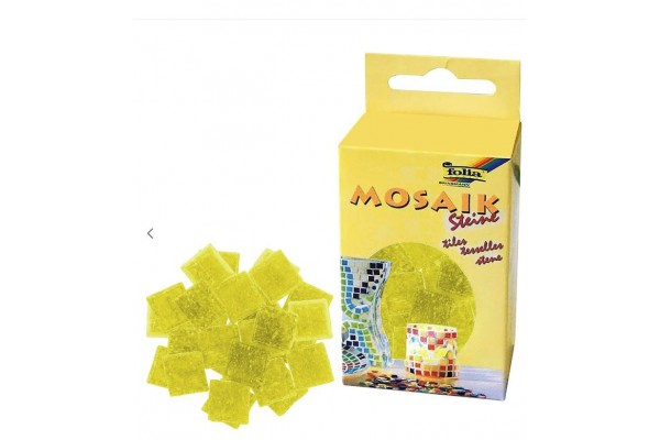 ΨΗΦΙΔΕΣ  ΜΩΣΑΪΚΑ ΠΛΑΚΑΚΙΑ 200gr 300τεμ  10X10MM LEMON YELLOW