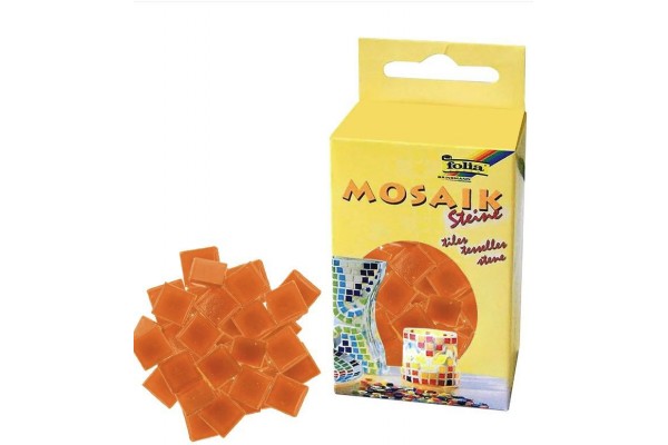 ΨΗΦΙΔΕΣ  ΜΩΣΑΪΚΑ ΠΛΑΚΑΚΙΑ 200gr 300τεμ  10X10MM ΠΟΡΤΟΚΑΛΙ