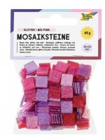 ΨΗΦΙΔΕΣ  ΜΩΣΑΪΚΑ ΠΛΑΚΑΚΙΑ GLITTER MIX, 45G, 10X10MM, 190 ΤΕΜΑΧΙΑ, ΡΟΖ