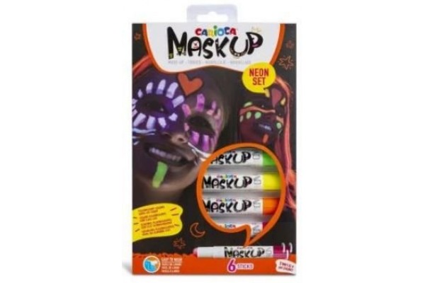 ΧΡΩΜΑΤΑ ΠΡΟΣΩΠΟΥ NEON CARIOCA FACE PAINT ΣΕΤ 6 ΤΕΜ