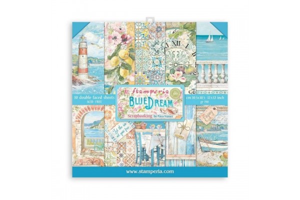 ΜΠΛΟΚ SCRAPBOOKING STAMPERIA 30,5Χ30,5CM 10Φ DOUBLE FACE - BLUE DREAM