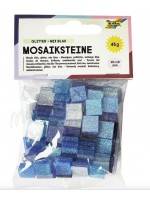 ΨΗΦΙΔΕΣ  ΜΩΣΑΪΚΑ ΠΛΑΚΑΚΙΑ GLITTER MIX, 45G, 10X10MM, 190 ΤΕΜΑΧΙΑ, ΜΠΛΕ