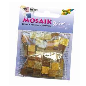 ΨΗΦΙΔΕΣ ΜΩΣΑΪΚΑ ΠΛΑΚΑΚΙΑ GLITTER MIX, 45G, 10X10MM, 190 ΤΕΜΑΧΙΑ, ΚΑΦΕ