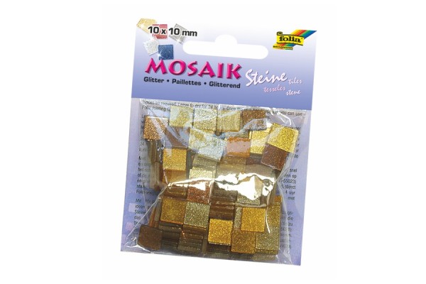 ΨΗΦΙΔΕΣ ΜΩΣΑΪΚΑ ΠΛΑΚΑΚΙΑ GLITTER MIX, 45G, 10X10MM, 190 ΤΕΜΑΧΙΑ, ΚΑΦΕ