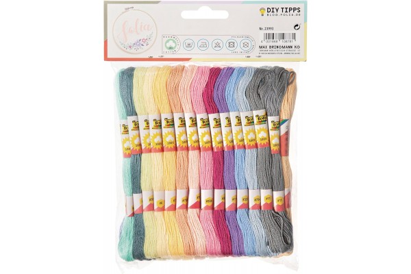 ΚΛΩΣΤΕΣ ΚΕΝΤΗΜΑΤΟΣ FOLIA 23993 ΠΑΣΤΕΛ, 100% ΒΑΜΒΑΚΙ, 52 ΔΕΜΑΤΑ ΤΩΝ 8 ΜΕΤΡΩΝ ΣΕ 26 ΔΙΑΦΟΡΕΤΙΚΑ ΧΡΩΜΑΤΑ, ΓΙΑ ΚΕΝΤΗΜΑ, ΔΕΣΙΜΟ ΚΑΙ ΧΕΙΡΟΤΕΧΝΙΕΣ