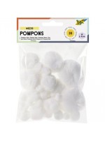 ΠΟΜ ΠΟΜ ΛΕΥΚΑ ΣΕ 5 ΜΕΓΕΘΗ Ø 1-5 cm 30 ΤΕΜΑΧΙΑ