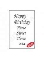 ΣΤΕΝΣΙΛ  20Χ30 D-63 ARTEBELLA HAPPY BIRTHDAY-HOME SWEET HOME