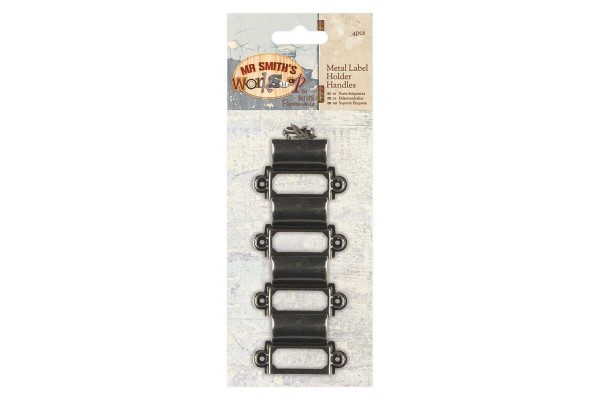 ΜΕΤΑΛΛΙΚΕΣ ΛΑΒΕΣ Metal Label Holder Handles (4pcs) - Mr. Smith's Workshop