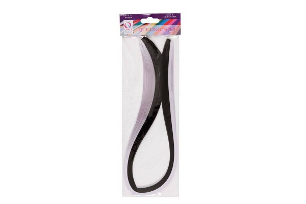 ΧΑΡΤΙΝΗ ΚΟΡΔΕΛΑ ΓΙΑ QUILLING ΑΣΠΡΟΜΑΥΡΕΣ 3mm 1/8X21" (100ΤΕΜ)