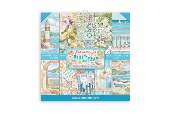ΜΠΛΟΚ SCRAPBOOKING STAMPERIA 30,5Χ30,5CM 10Φ DOUBLE FACE - BLUE DREAM