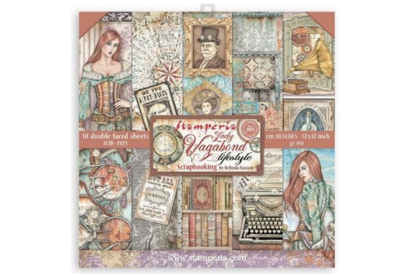 ΜΠΛΟΚ SCRAPBOOKING STAMPERIA 30,5Χ30,5CM 10Φ - DOUBLE FACE LADY VAGABOND LIFESTYLE
