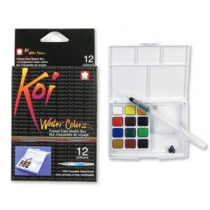 ΣΕΤ WATERCOLOURS ΚΑΣΕΤΙΝΑ 12 ΧΡΩΜΑΤΑ+ΑΞΕΣΟΥΑΡ KOI SAKURA