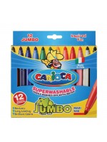 ΜΑΡΚΑΔΟΡΟΙ ΖΩΓΡΑΦΙΚΗΣ CARIOCA JUMBO SUPERWASHABLE 12 ΧΡΩΜΑΤΩΝ ΧΟΝΤΡΗ ΜΥΤΗ 6MM