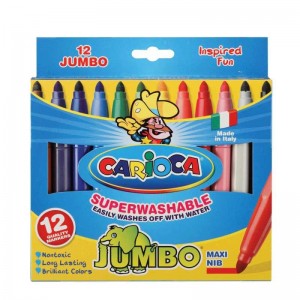 ΜΑΡΚΑΔΟΡΟΙ ΖΩΓΡΑΦΙΚΗΣ CARIOCA JUMBO SUPERWASHABLE 12 ΧΡΩΜΑΤΩΝ ΧΟΝΤΡΗ ΜΥΤΗ 6MM ΜΑΡΚΑΔΟΡΟΙ ΖΩΓΡΑΦΙΚΗΣ CARIOCA JUMBO SUPERWASHABLE 12 ΧΡΩΜΑΤΩΝ ΧΟΝΤΡΗ ΜΥΤΗ 6MM