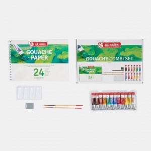 ΣΕΤ GOUACHE ART CREATION 12x12 ml-ΜΠΛΟΚ-ΠΙΝΕΛΑ-ΜΟΛΥΒΙ-ΓΟΜΑ-ΠΑΛΕΤΑ