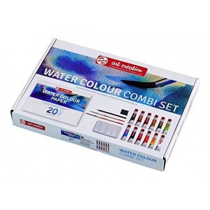 ΣΕΤ WATERCOLOUR ART CRΕΑΤΙΟΝ 12x12ml-ΜΠΛΟΚ-ΠΙΝΕΛΑ-ΜΟΛΥΒΙ-ΓΟΜΑ-ΠΑΛΕΤΑ