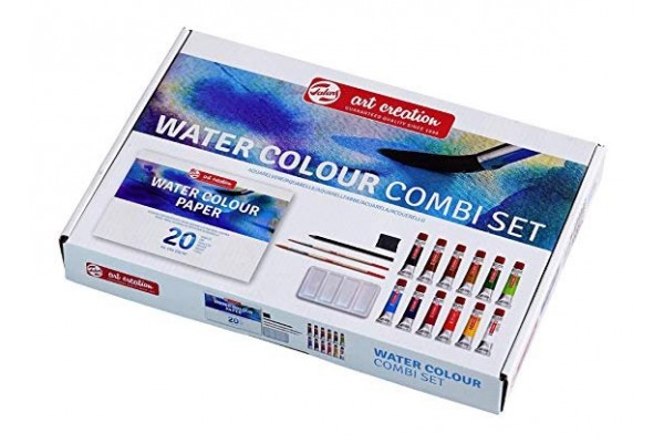 ΣΕΤ WATERCOLOUR ART CRΕΑΤΙΟΝ 12x12ml-ΜΠΛΟΚ-ΠΙΝΕΛΑ-ΜΟΛΥΒΙ-ΓΟΜΑ-ΠΑΛΕΤΑ