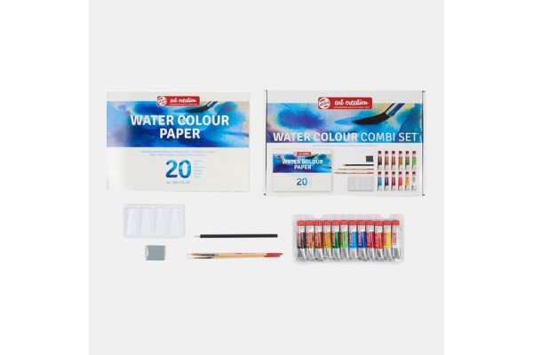 ΣΕΤ WATERCOLOUR ART CRΕΑΤΙΟΝ 12x12ml-ΜΠΛΟΚ-ΠΙΝΕΛΑ-ΜΟΛΥΒΙ-ΓΟΜΑ-ΠΑΛΕΤΑ