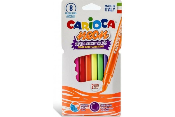ΜΑΡΚΑΔΟΡΟΙ ΖΩΓΡΑΦΙΚΗΣ ΦΩΣΦΟΡΟΥΧΟΙ Carioca Neon 8 Χρώματα 42785