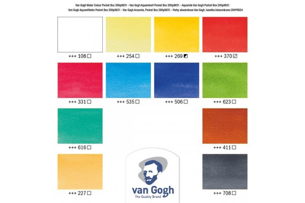 WATERCOLOUR  POCKET BOX VAN GOGH ΣΕ ΠΑΣΤΙΛΙΕΣ 12 ΤΕΜ Basic
