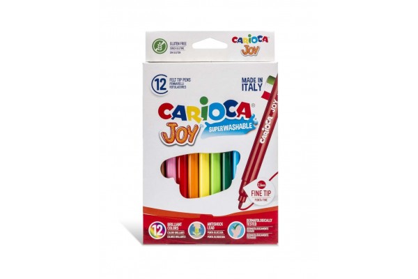 ΜΑΡΚΑΔΟΡΟΣ ΖΩΓΡΑΦΙΚΗΣ CARIOCA JOY 12ΧΡΩΜ. SUPER WASHABLE ΛΕΠΤΗ ΜΥΤΗ  2,6MM