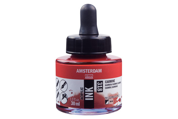 ΜΕΛΑΝΙ INK AMSTERDAM 318 30ML CARMINE