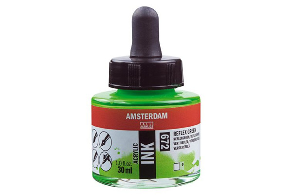 ΜΕΛΑΝΙ INK AMSTERDAM 672 30ML REFLEX GREEN