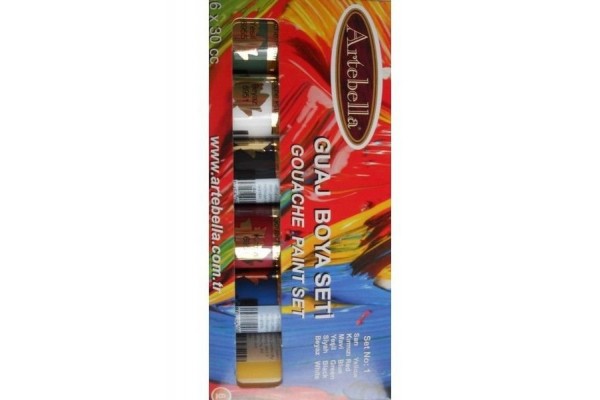 ΣΕΤ ΤΕΜΠΕΡΕΣ 6Χ30CC NO1  GOUACE PAINT ARTEBELLA