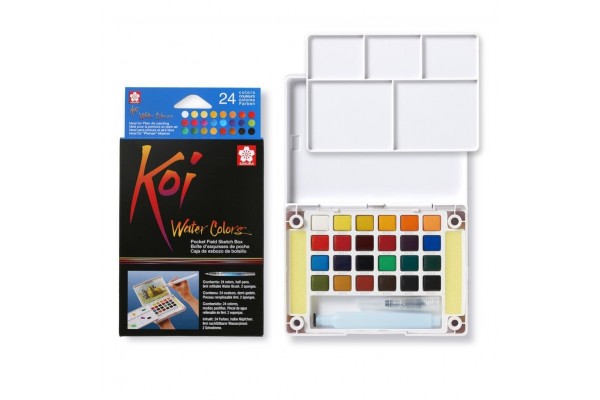 ΣΕΤ WATERCOLOURS ΚΑΣΕΤΙΝΑ 24 ΧΡΩΜΑΤΑ+ΑΞΕΣΟΥΑΡ KOI SAKURA KOI SAKURA