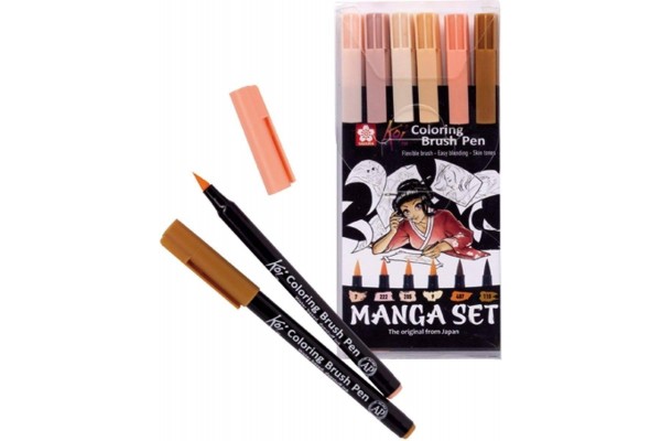 ΜΑΡΚΑΔΟΡΟΣ MANGA KOI COLOUR BRUSH PEN ΣΕΤ 6ΤΕΜ