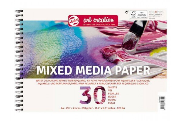 ΜΠΛΟΚ ΣΠΙΡΑΛ MIXED MEDIA PAPER A3 250g 30 ΦΥΛΛΑ  ART CREATION
