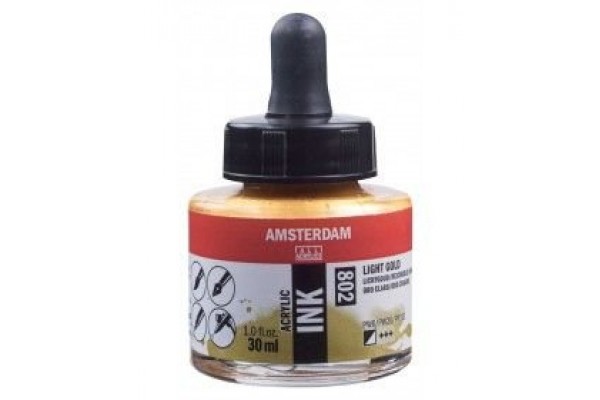 ΜΕΛΑΝΙ INK AMSTERDAM 30ml 802 LIGHT GOLD