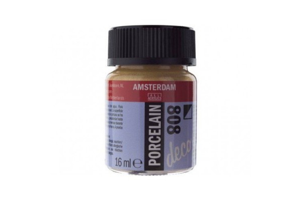 ΧΡΩΜΑ AMSTERDAM ΠΟΡΣΕΛΑΝΗΣ 808 Gold Opaque 16ml