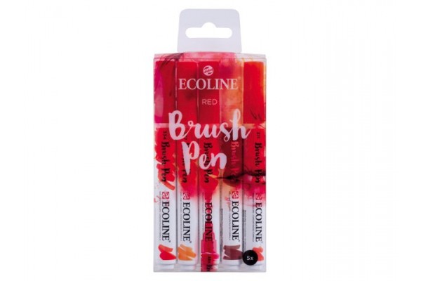 ECOLINE BRUSHPEN ROYAL TALENS ΣΕΤ 5TEM Red