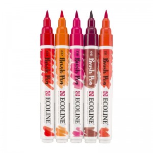 ECOLINE BRUSHPEN ROYAL TALENS ΣΕΤ 5TEM Red