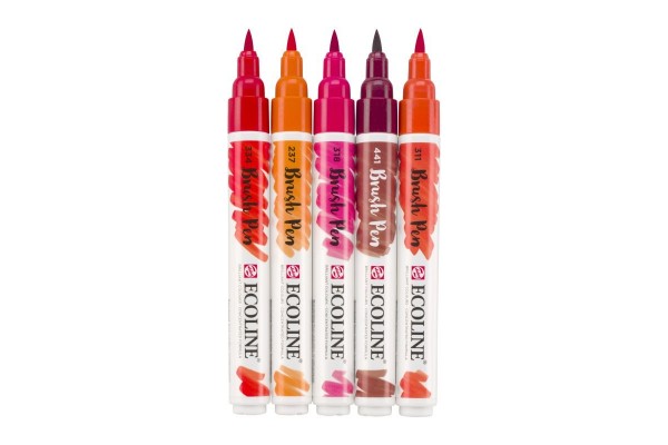 ECOLINE BRUSHPEN ROYAL TALENS ΣΕΤ 5TEM Red