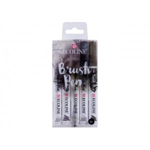 ECOLINE BRUSHPEN ROYAL TALENS ΣΕΤ 5TEM Grey