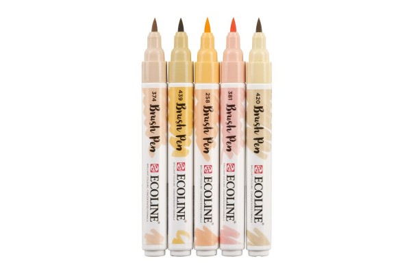 ECOLINE BRUSHPEN ROYAL TALENS ΣΕΤ 5TEM Beige Pink